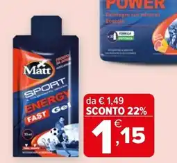 Iperal Matt Sport Energy Fast Gel offerta