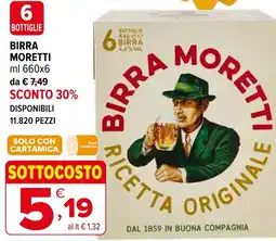 Iperal Birra Moretti offerta