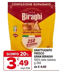 Iperal Grattugiato fresco Gran Biraghi offerta