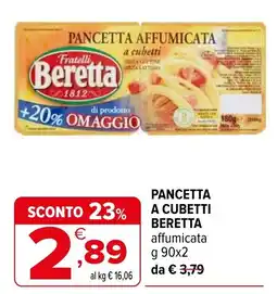 Iperal Pancetta affumicata a cubetti Beretta offerta