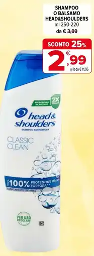 Iperal head&shoulders Shampoo Antiforfora Classic Clean offerta
