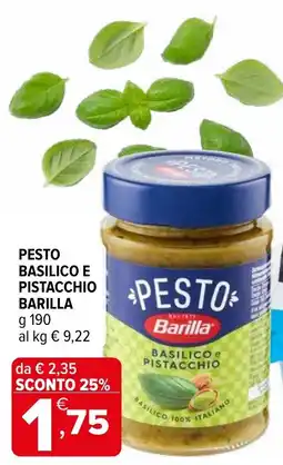 Iperal Pesto basilico e pistacchio Barilla offerta
