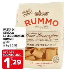 Iperal Pasta di semola le leggendarie rummo offerta