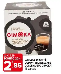Iperal Capsule di caffè compatibili Nescafé Dolce Gusto Gimoka offerta