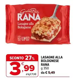 Iperal Lasagne alla Bolognese Rana offerta