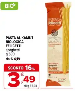Iperal Pasta al Kamut biologica Felicetti offerta