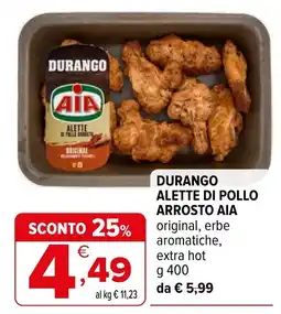 Iperal Durango alette di pollo arrosto AIA offerta