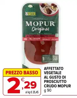 Iperal Affettato vegetale al gusto di prosciutto crudo Mopur offerta