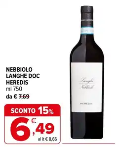 Iperal Nebbiolo Langhe Doc Heredis offerta