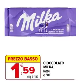 Iperal Cioccolato Milka latte offerta