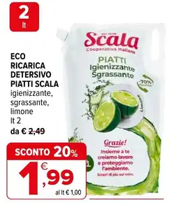 Iperal Eco ricarica detergente piatti Scala igienizzante sgrassante limone offerta