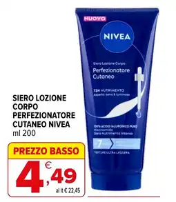Iperal Siero lozione corpo perfezionatore cutaneo nivea offerta