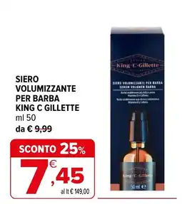 Iperal Siero volumizzante per barba King C Gillette offerta