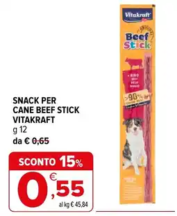 Iperal Snack per cane beef stick Vitakraft offerta