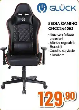 Ipercoop Sedia gaming Gluck offerta