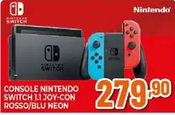 Ipercoop Console Nintendo Switch 1.1 Joy-Con Rosso/Blu Neon offerta