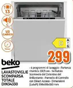 Ipercoop Beko lavastoviglie scomparsa totale offerta