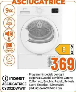 Ipercoop Indesit Asciugatrice CYD92DWWIT offerta