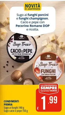 Tigros Sugo Fresco Cacio e Pepe con Pecorino Romano DOP offerta