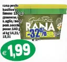 Il Castoro Supermercati Rana pesto basilico e limone offerta