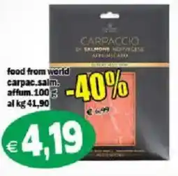 Il Castoro Supermercati Carpaccio di salmone norvegese affumicato offerta
