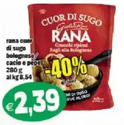 Il Castoro Supermercati Rana gnocchi ripieni ragù alla bolognese offerta