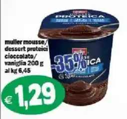 Il Castoro Supermercati Muller mousse dessert proteici cioccolato vaniglia offerta