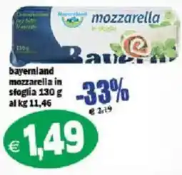 Il Castoro Supermercati bayernland mozzarella in sfoglia offerta