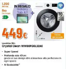 Ipercoop Lavatrice Slim Crystal Clean offerta