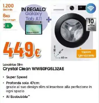 Lavatrice Slim Crystal Clean