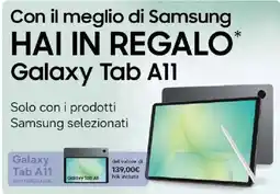 Ipercoop Galaxy Tab A11 offerta