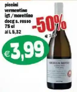 Il Castoro Supermercati Piccini vermentino igt / morellino docg s. rosso offerta