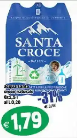 Il Castoro Supermercati acqua santa croce naturale offerta