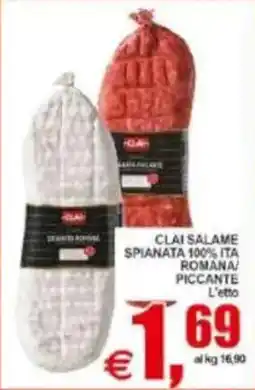 Pewex Clai salame spianata 100% ita romana piccante offerta