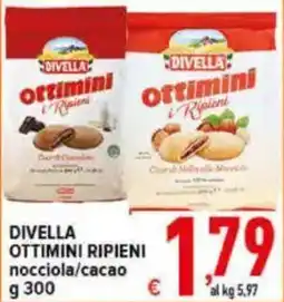 Iper Triscount Divella ottimini ripieni nocciola/cacao offerta