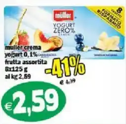 Il Castoro Supermercati muller crema yogurt 0,1% frutta assortita offerta