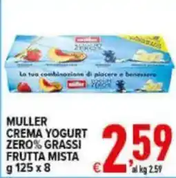 Iper Triscount Muller Crema Yogurt Zero% Grassi Frutta Mista offerta