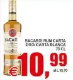 Pewex Bacardi rum carta oro/carta blanca offerta