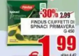 Pewex Findus ciuffetti di spinaci primavera offerta