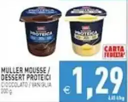 Pim Supermercati Muller mousse dessert proteici offerta