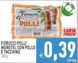 Pim Supermercati Fiorucci Polli wurstel con pollo e tacchino offerta
