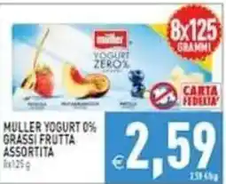 Pim Supermercati Muller Yogurt 0% Grassi Frutta Assortita offerta