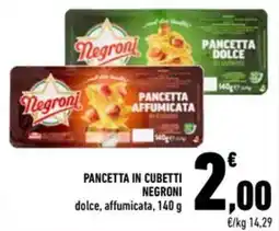 Conad Superstore Pancetta in cubetti Negroni offerta