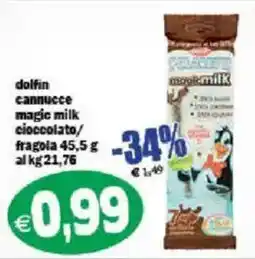 Il Castoro Supermercati dolphin cannucce magic milk cioccolato offerta