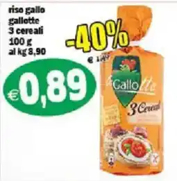 Il Castoro Supermercati Riso gallo gallotte 3 cereali offerta