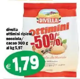 Il Castoro Supermercati Divella ottimini ripieni nocciola/cacao offerta