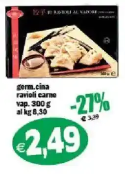 Il Castoro Supermercati germ.cina ravioli carne offerta