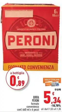 Conad Superstore Birra Peroni formato convenienza offerta