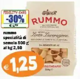 Il Castoro Supermercati Rummo specialità di semola offerta