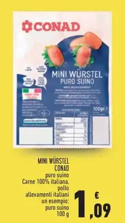 Conad Superstore Mini würstel conad puro suino offerta